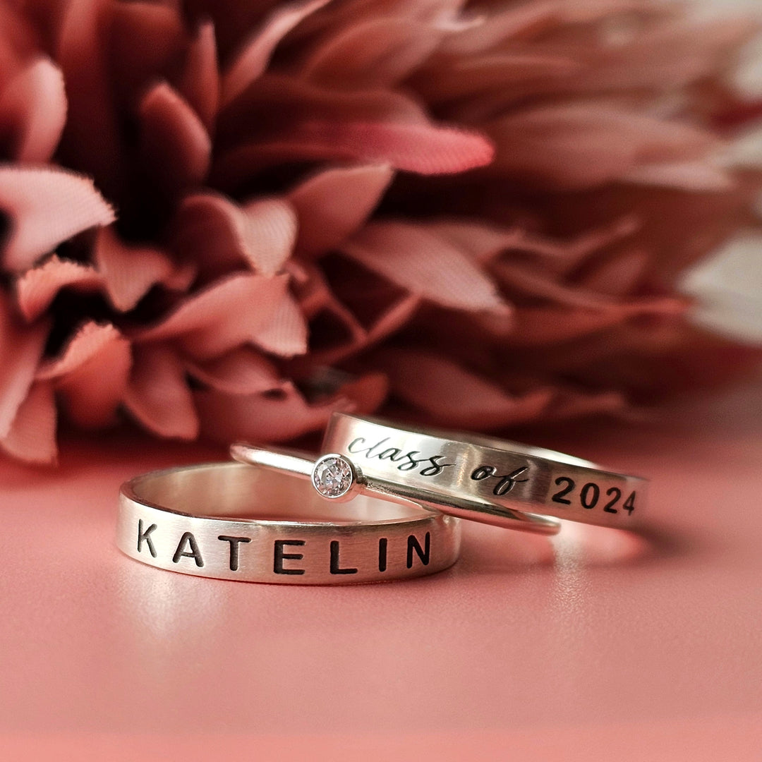 Sterling Silver Personalized Band set