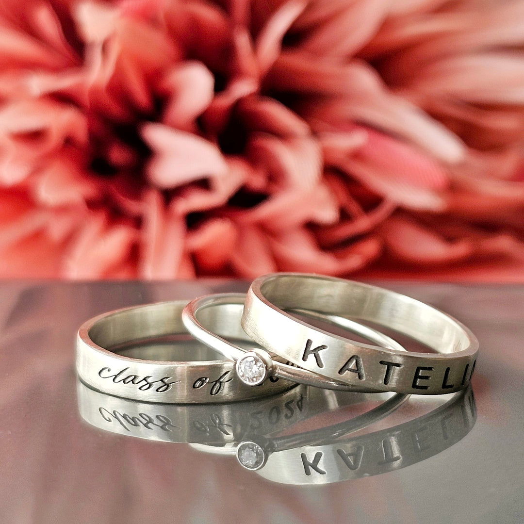 Sterling Silver Personalized Band set