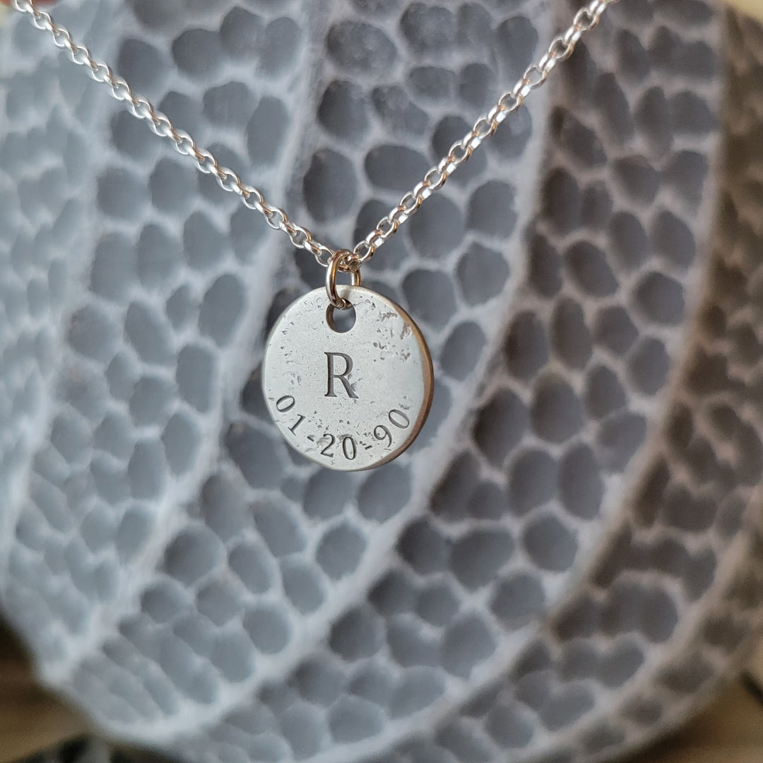 Initial and Birth Date Necklace