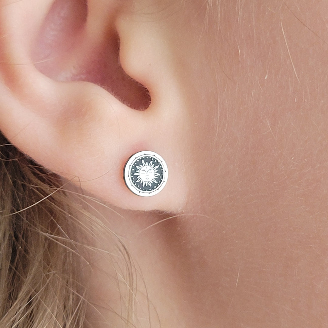 Sterling Studs - Moon Sun