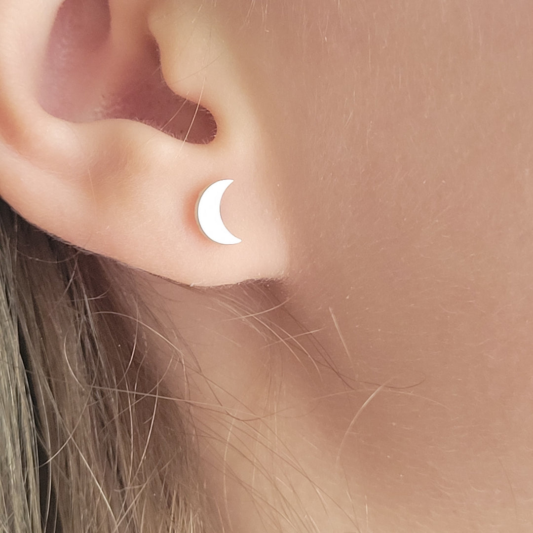 Sterling Studs - Saturn and Moon