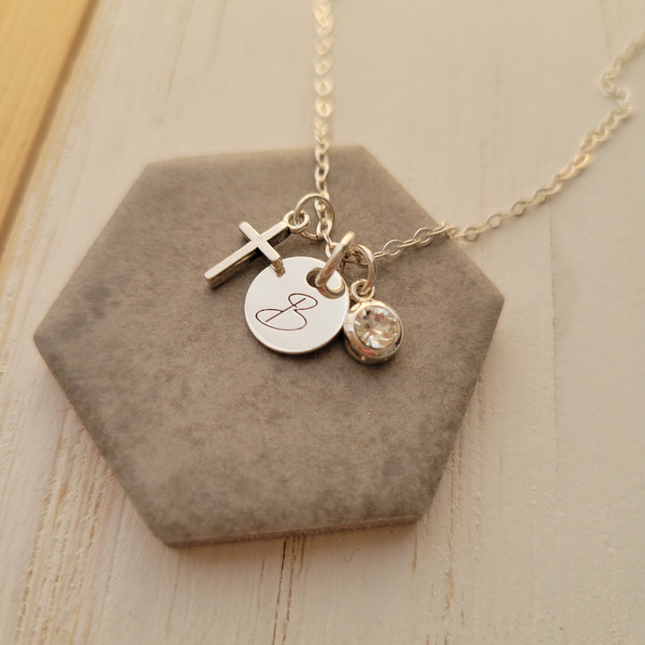 Sterling Silver Communion Charm Necklace