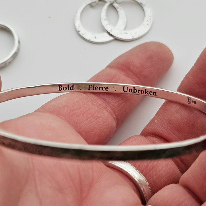 Unbroken Bangle | Empowering Sterling Silver Bangle