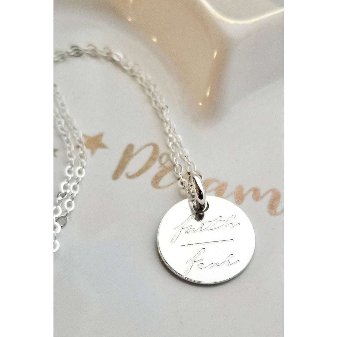 Sterling Silver Faith over fear necklace