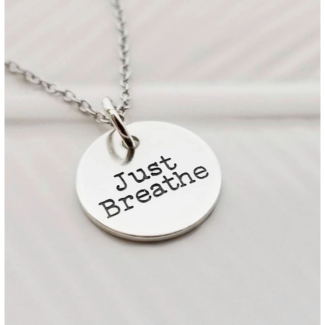 Sterling Silver Just breathe necklace