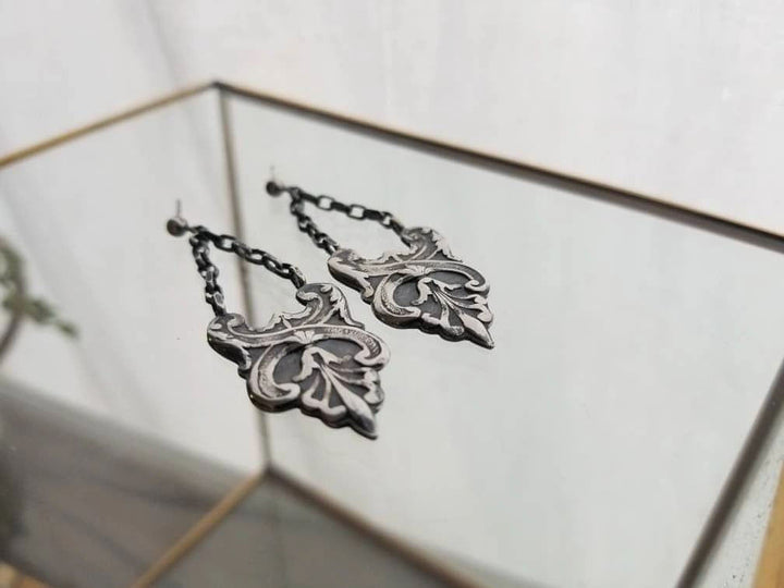 Sterling silver art nouveau earrings