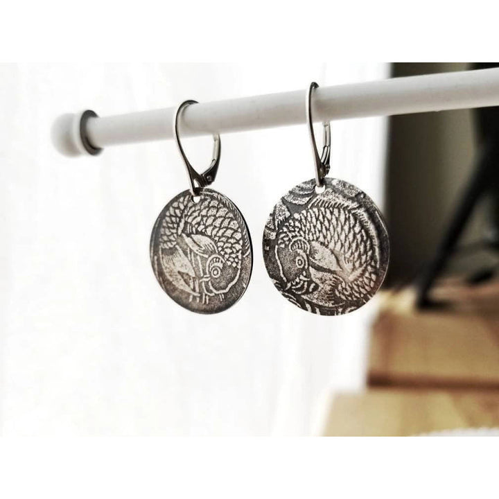 Silver Koi fish Earrings