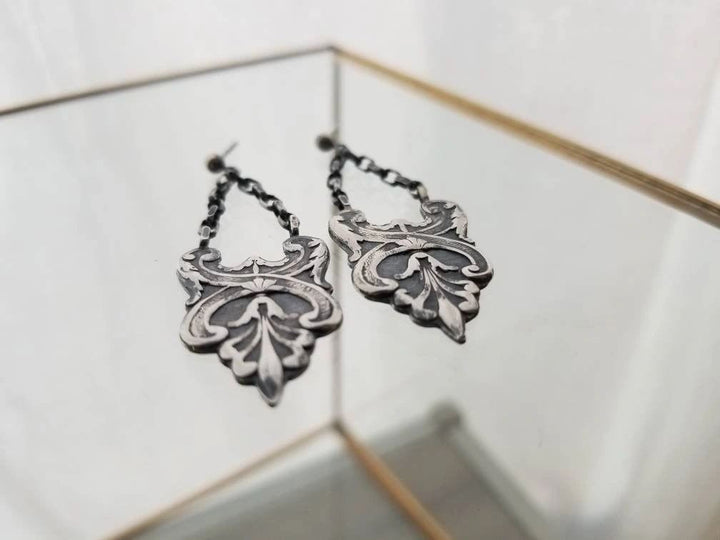 Sterling silver art nouveau earrings