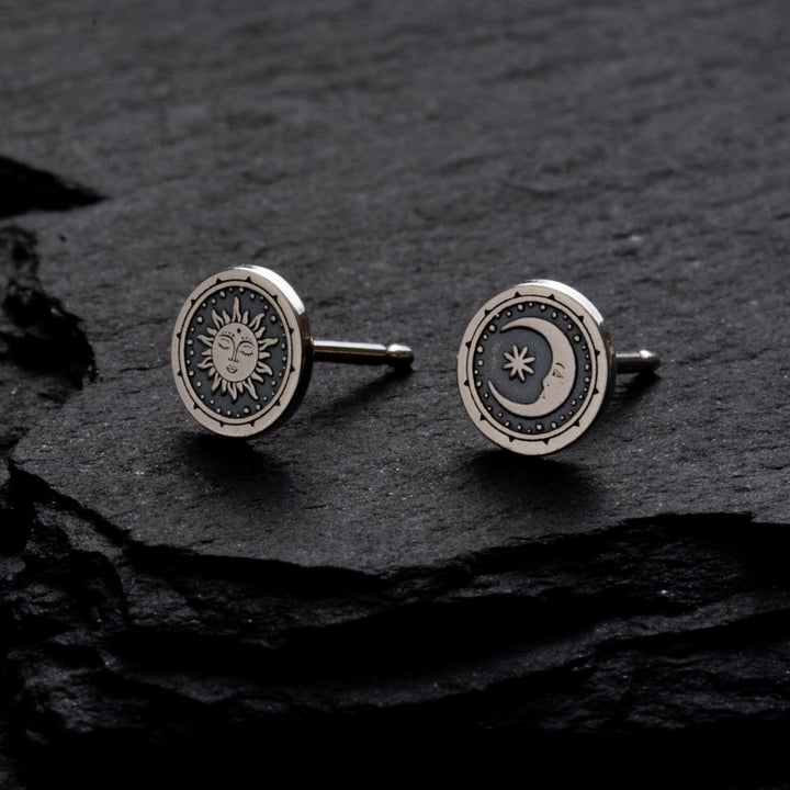 Sterling Studs - Moon Sun