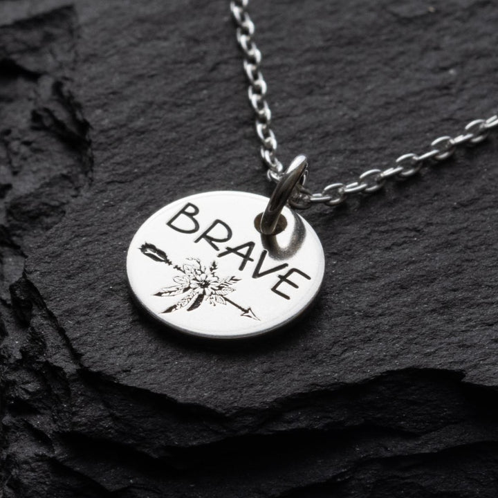 sterling silver encouragement brave necklace