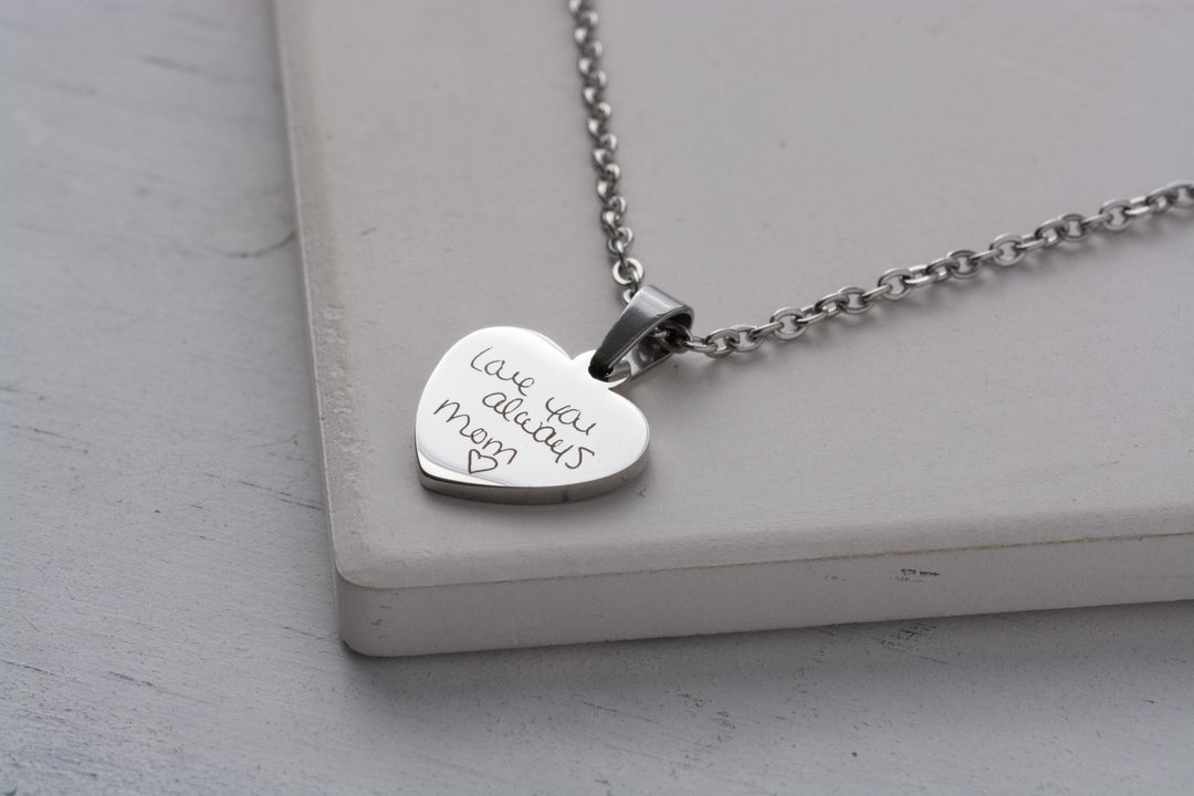 Stainless Heart Handwriting Necklace