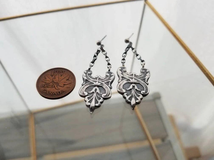 Sterling silver art nouveau earrings